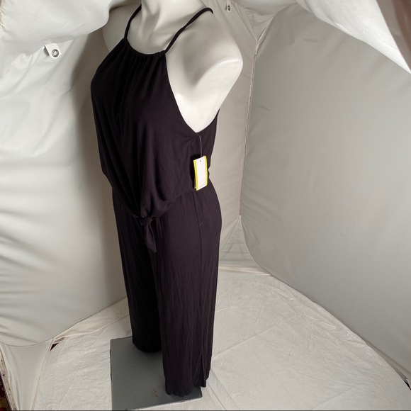 Trina Turk Recreation black modal sleeveless halter jumpsuit - Picture 4 of 13